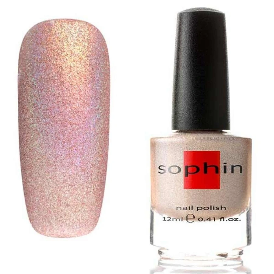 Лак Sophin Nail Lacquer Prisma №205 холодний бежево-золотий голографік 12 мл