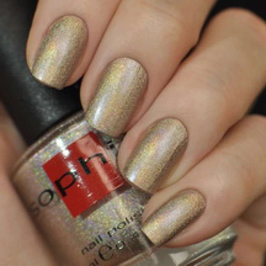 Лак Sophin Nail Lacquer Prisma №205 холодний бежево-золотий голографік 12 мл