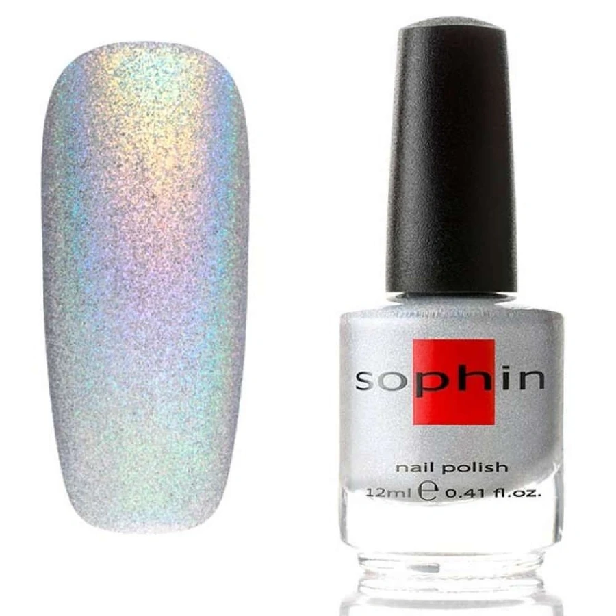 Лак Sophin Nail Lacquer Prisma №206 сріблястий голографік 12 мл