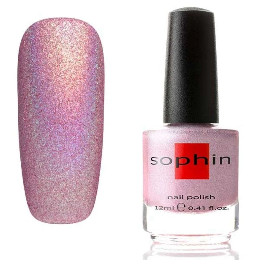 Лак Sophin Nail Lacquer Prisma №207 бузково-рожевий голографік 12 мл