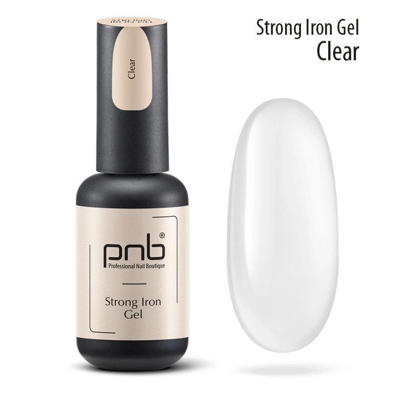 Конструюючий екстра-міцний гель PNB UV/LED Strong Iron Gel Clear прозорий 8 мл