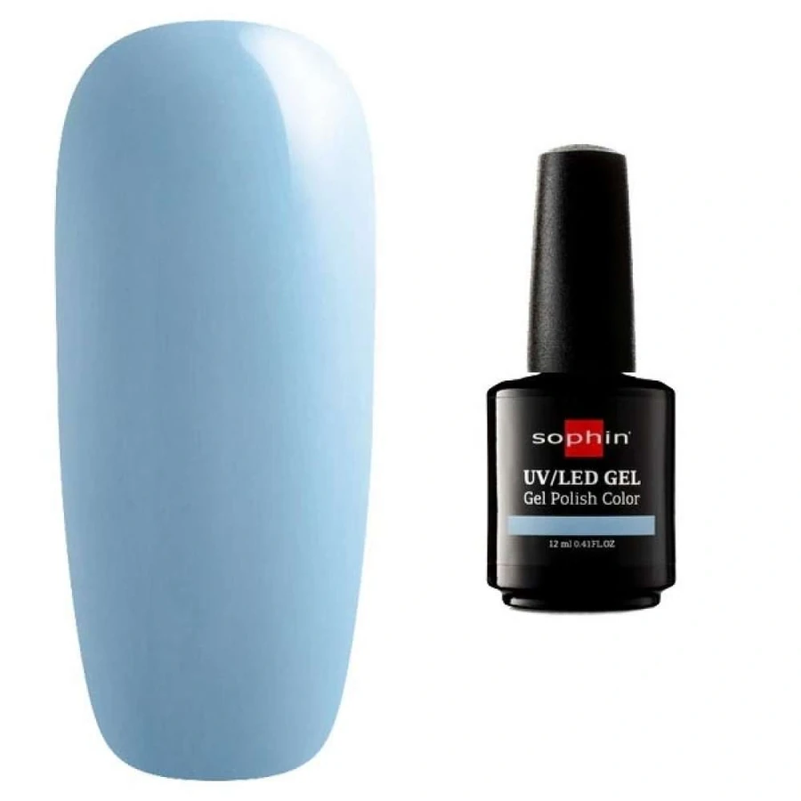 Гель-лак Sophin Gel Polish UV/LED №0713 Alpine Blue пастельно-блакитний, емаль 12 мл