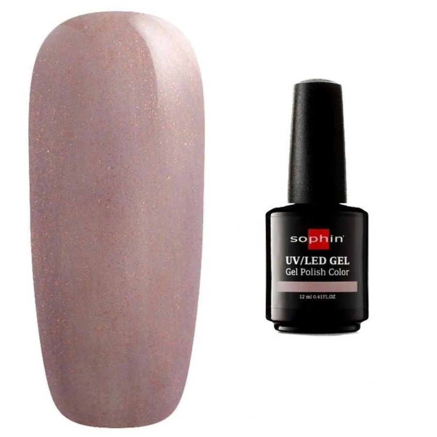 Гель-лак Sophin Gel Polish UV/LED №0715 Plumage пильний ніжно-бузковий з рожевим шиммером 12 мл