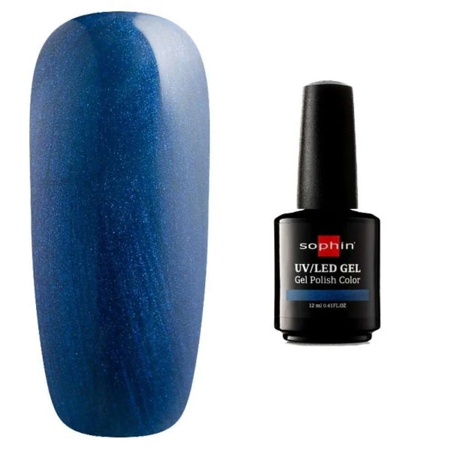 Гель-лак Sophin Gel Polish UV/LED №0716 Sapphire темно-синій із шиммером 12 мл