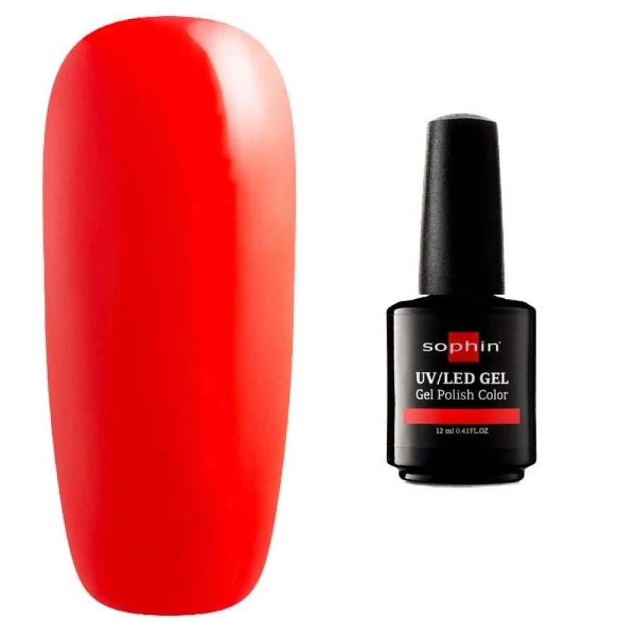 Гель-лак Sophin Gel Polish UV/LED №0717 Coral Red коралово-червоний, емаль 12 мл