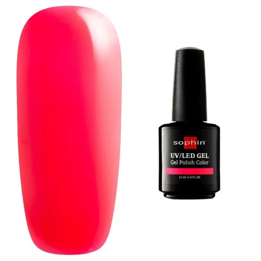 Гель-лак Sophin Gel Polish UV/LED №0722 Vivid Fuchsia неоновий рожевий, емаль 12 мл