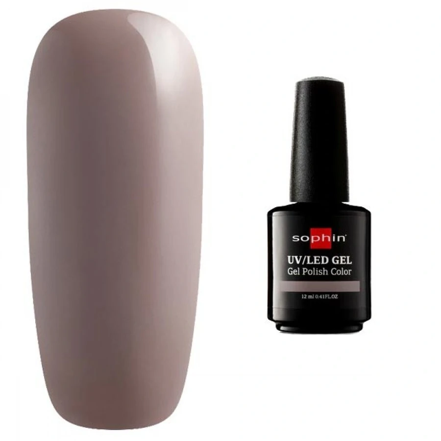 Гель-лак Sophin Gel Polish UV/LED №0728 Antique Grey бежево-сірий, емаль 12 мл