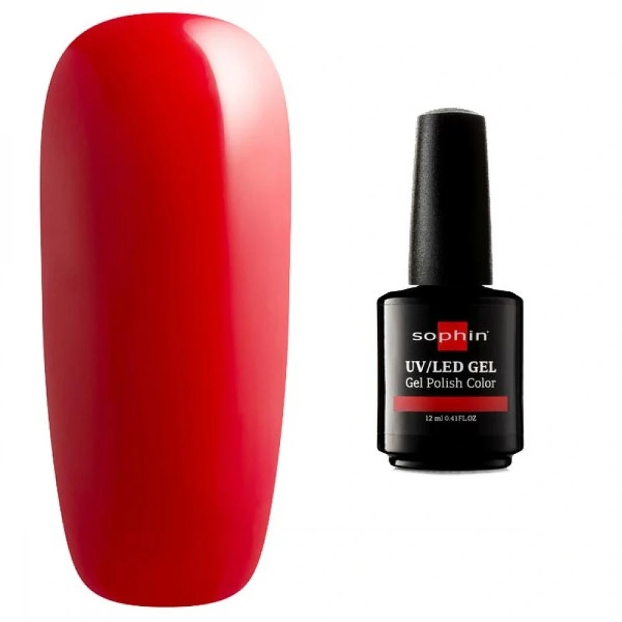 Гель-лак Sophin Gel Polish UV/LED №0731 Parisian Red насичений червоний, емаль 12 мл