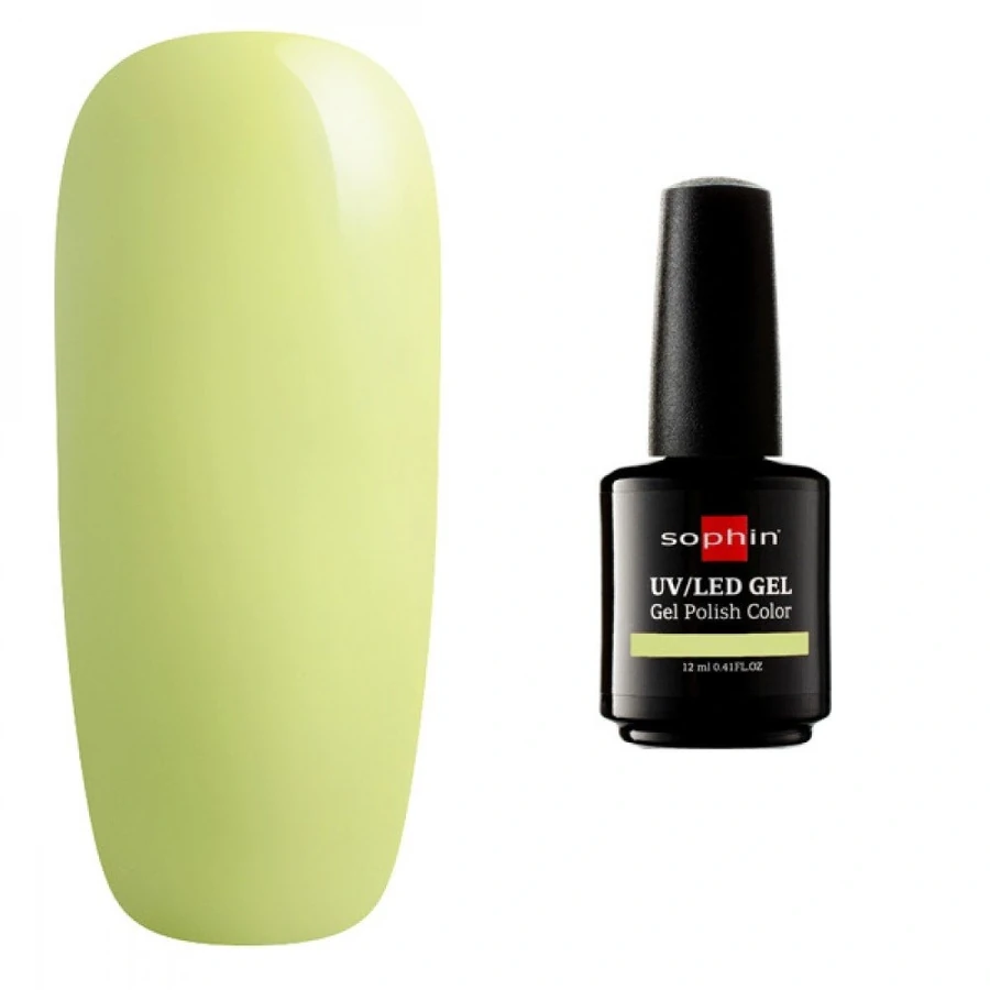 Гель-лак Sophin Gel Polish UV/LED №0749 Pastel Chartreuse пастельний світло-салатовий, емаль 12 мл