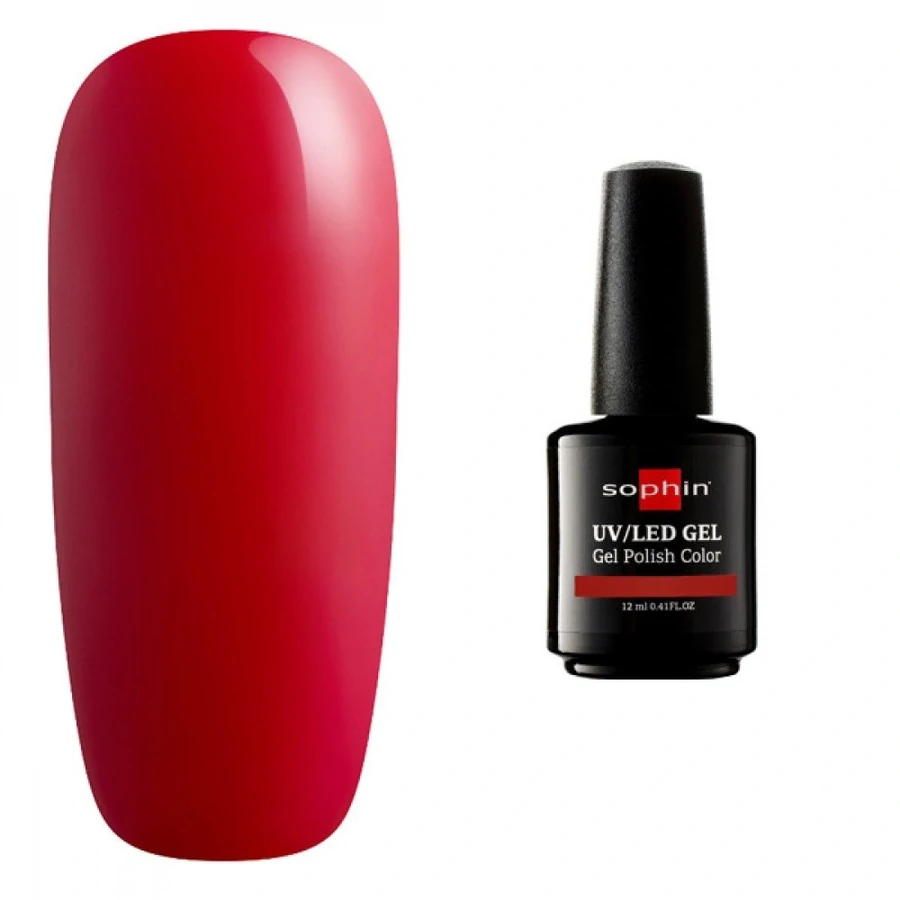 Гель-лак Sophin Gel Polish UV/LED №0751 Strawberry полунично-червоний, емаль 12 мл