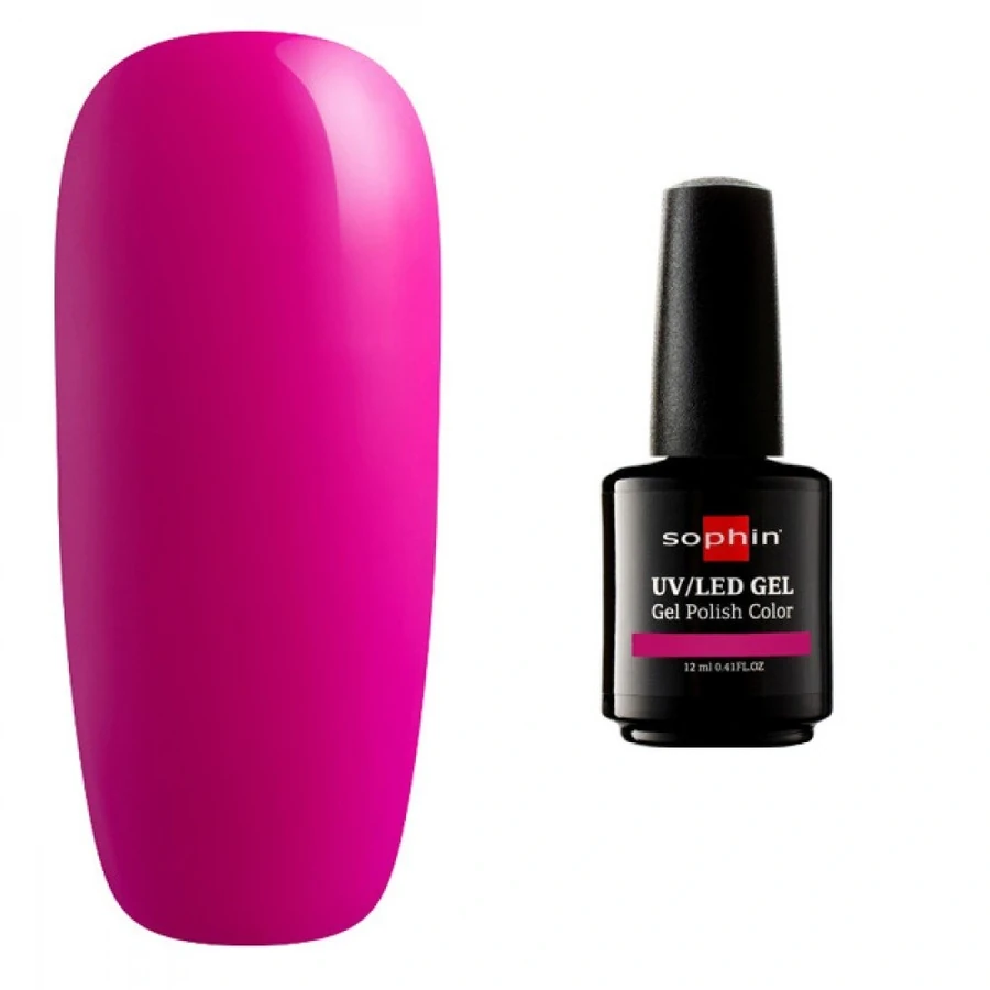 Гель-лак Sophin Gel Polish UV/LED №0752 Hot Magenta яскравий рожево-пурпурний, емаль 12 мл