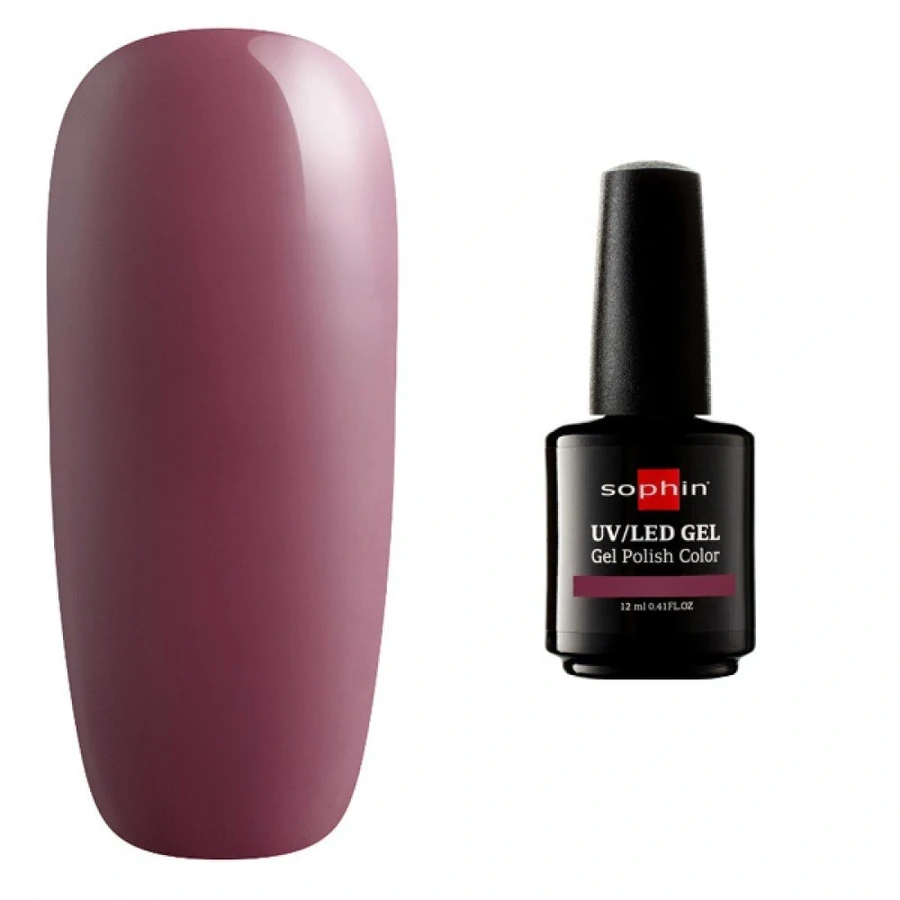 Гель-лак Sophin Gel Polish UV/LED №0758 Dusty Plum пастельний курно-сливовий, емаль 12 мл