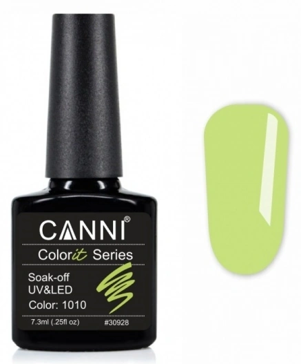 Гель-лак Canni Gel Polish Colorit №1010 жовто-салатовий, емаль 7,3 мл