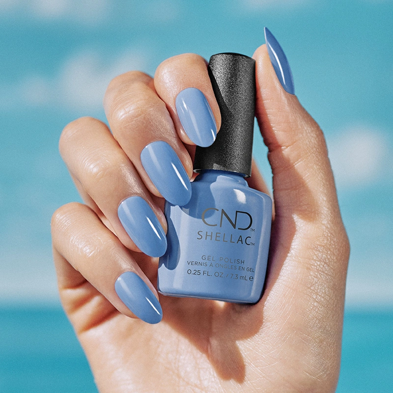 Гель-лак CND Shellac Down By The Bae насичений небесно-блакитний, емаль 7,3 мл