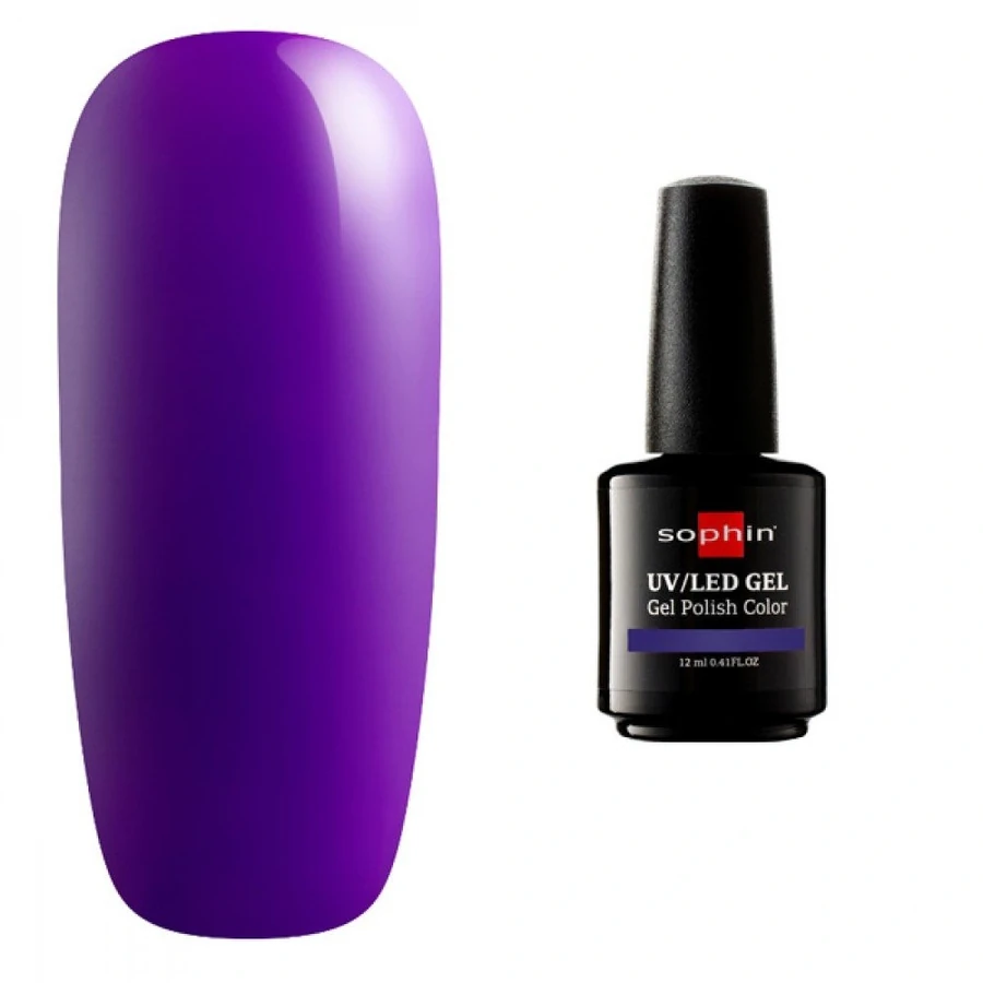 Гель-лак Sophin Gel Polish UV/LED №0765 Ultra Purple яскравий фіолетовий, емаль 12 мл