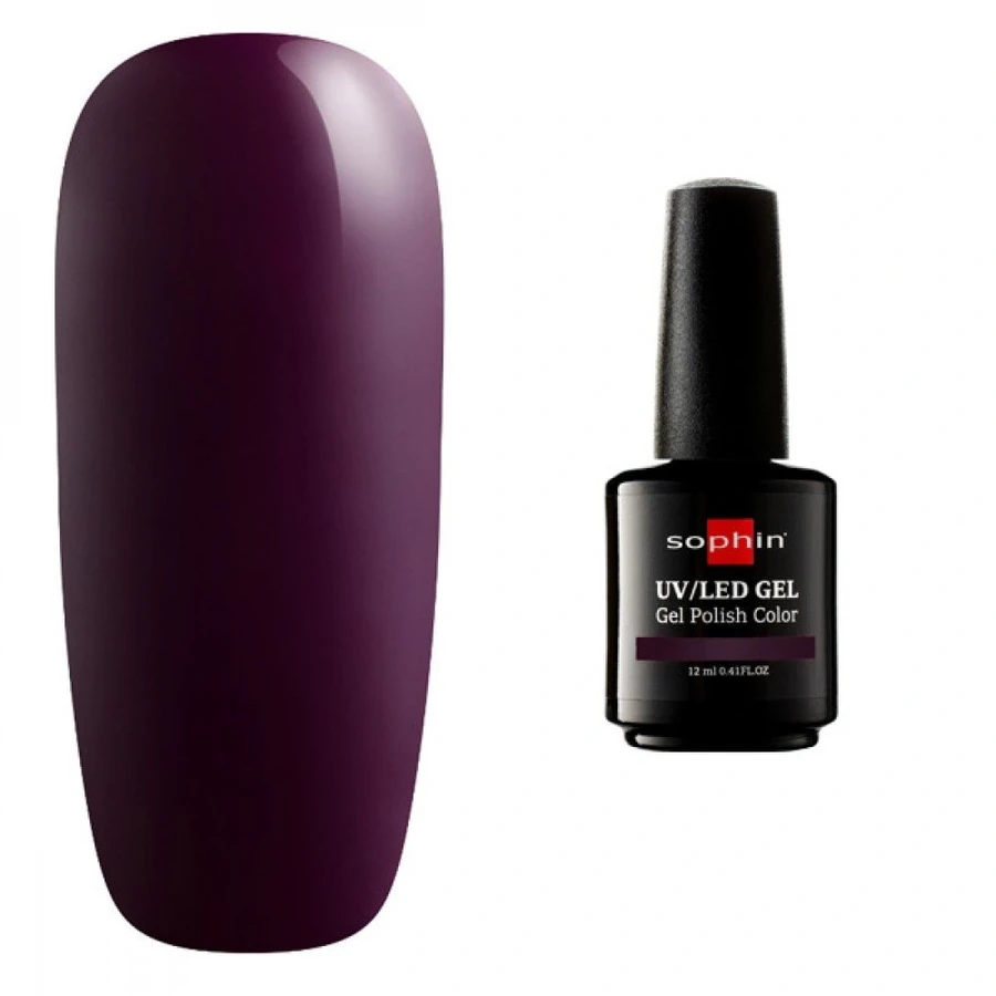 Гель-лак Sophin Gel Polish UV/LED №0766 Grape темний виноградно-сливовий, емаль 12 мл