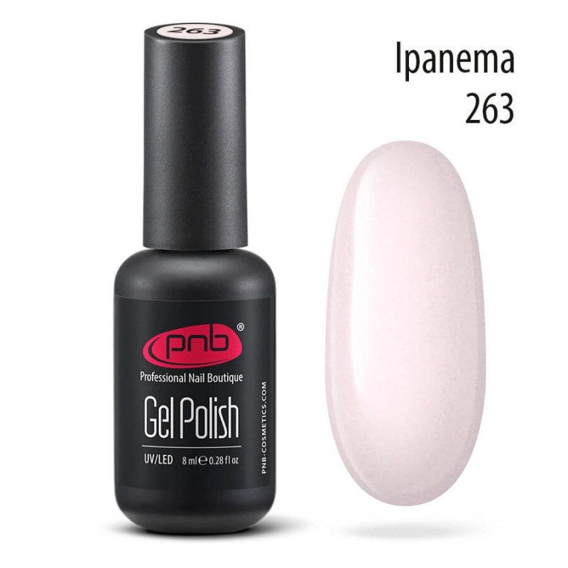 Гель-лак PNB №263 Ipanema блідий бежевий із шиммером 8 мл