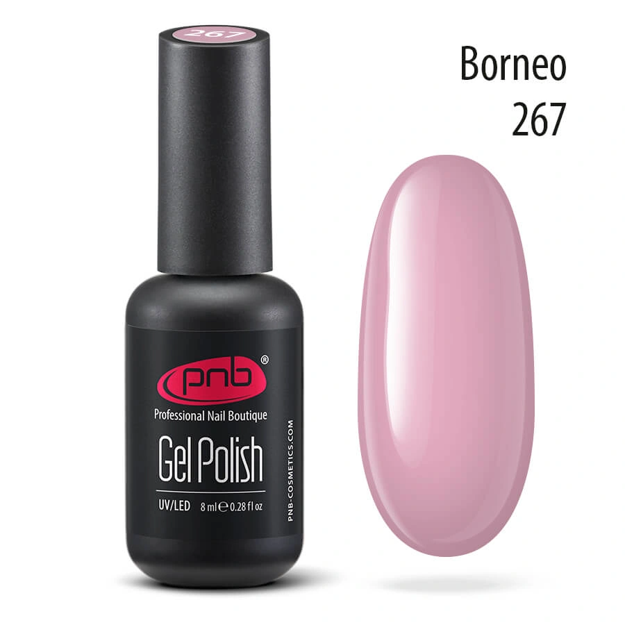 Гель-лак PNB №267 Borneo бузковий, емаль 8 мл