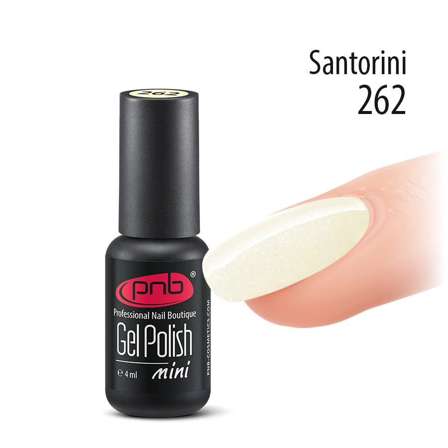 Гель-лак PNB Mini №262 Santorini молочний із шиммером 4 мл