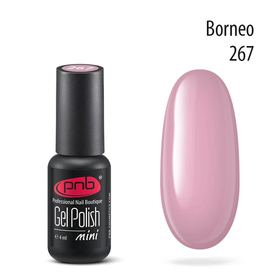 Гель-лак PNB Mini №267 Borneo бузковий, емаль 4 мл