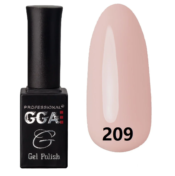Гель-лак GGA Professional Gel Polish №209 світло-рожевий, емаль 10 мл