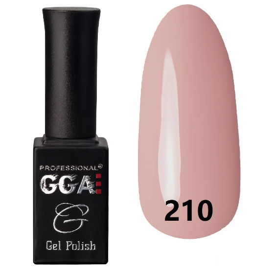 Гель-лак GGA Professional Gel Polish №210 ніжно-рожевий, емаль 10 мл
