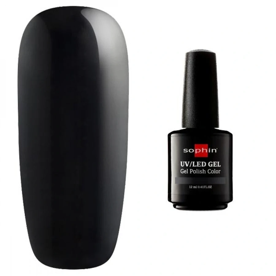 Гель-лак Sophin Gel Polish UV/LED №0721 Black Vynil чорний, емаль 12 мл