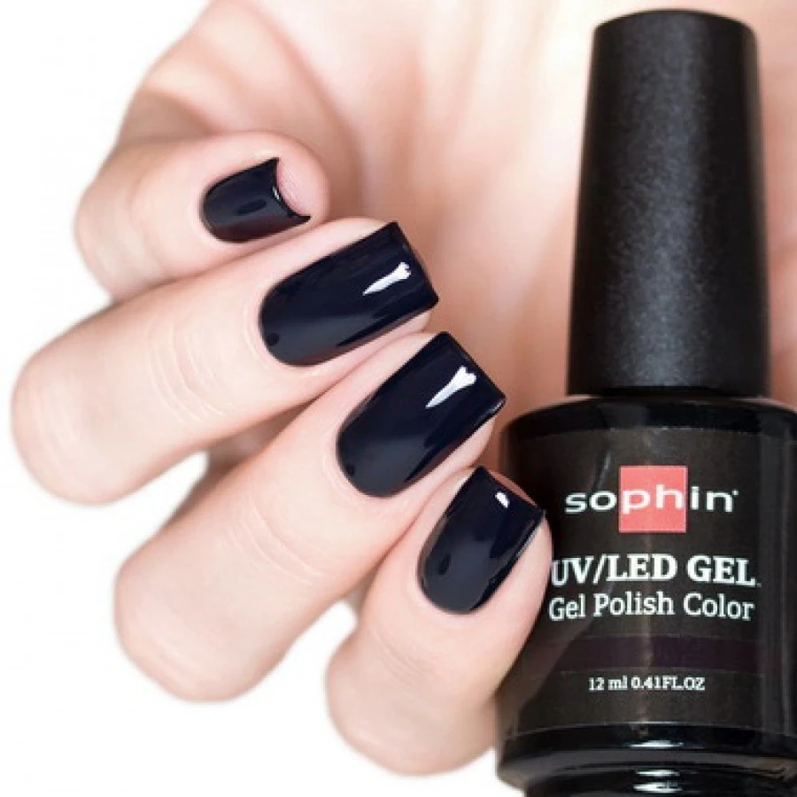 Гель-лак Sophin Gel Polish UV/LED №0721 Black Vynil чорний, емаль 12 мл