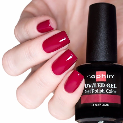 Гель-лак Sophin Gel Polish UV/LED №0754 Raspberry малиновий, емаль 12 мл
