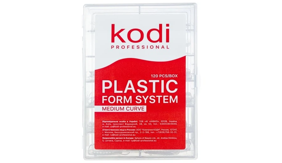 Верхні форми для моделювання нігтів Kodi Top Molds for Nail Modeling №1 Medium Curve середня форма 120 шт