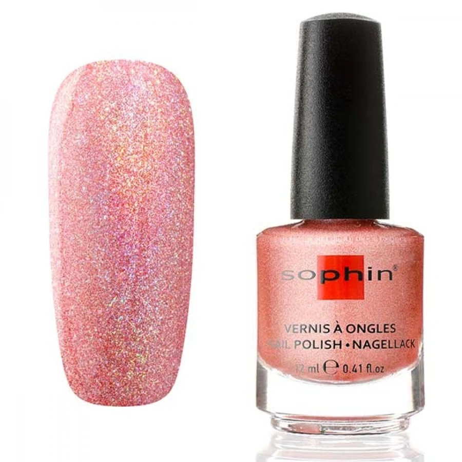 Лак Sophin Nail Lacquer №378 рожево-бронзовий голограф з шиммером 12 мл