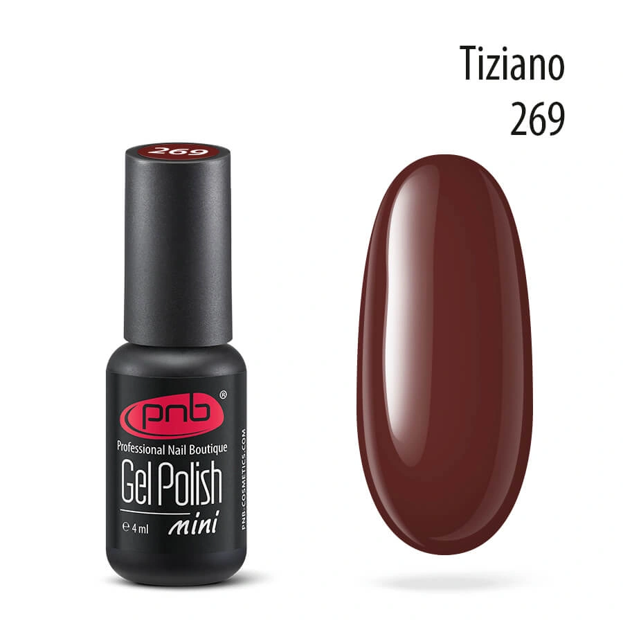 Гель-лак PNB №269 Tiziano темно-кавовий, емаль 8 мл