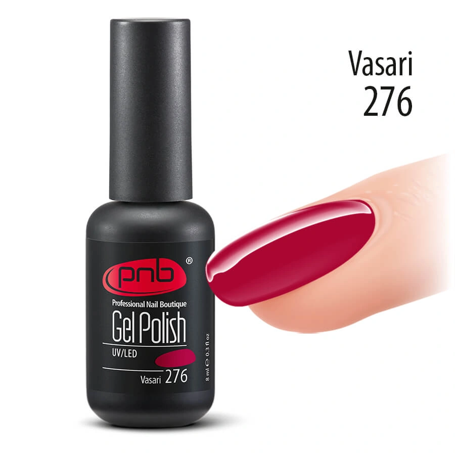 Гель-лак PNB №276 Vasari ягідно-червоний, емаль 8 мл