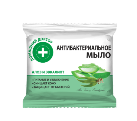 Антибактеріальне мило Домашний Доктор (The Doctor) Antibacterial Soap Sloe and Eucalyptus алое та евкаліпт 70 г
