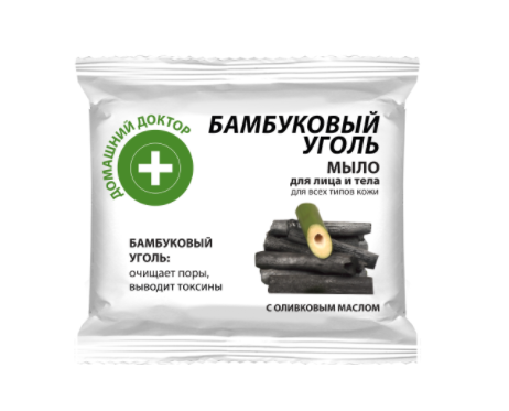 Мило для обличчя та тіла Домашний Доктор (The Doctor) Face and Body Soap Bamboo Charcoal бамбукове вугілля 70 г