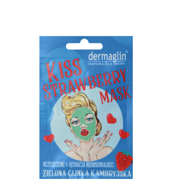 Маска для обличчя Полуничний поцілунок Dermaglin Mask for Face KISS STRAWBERRY 20 г