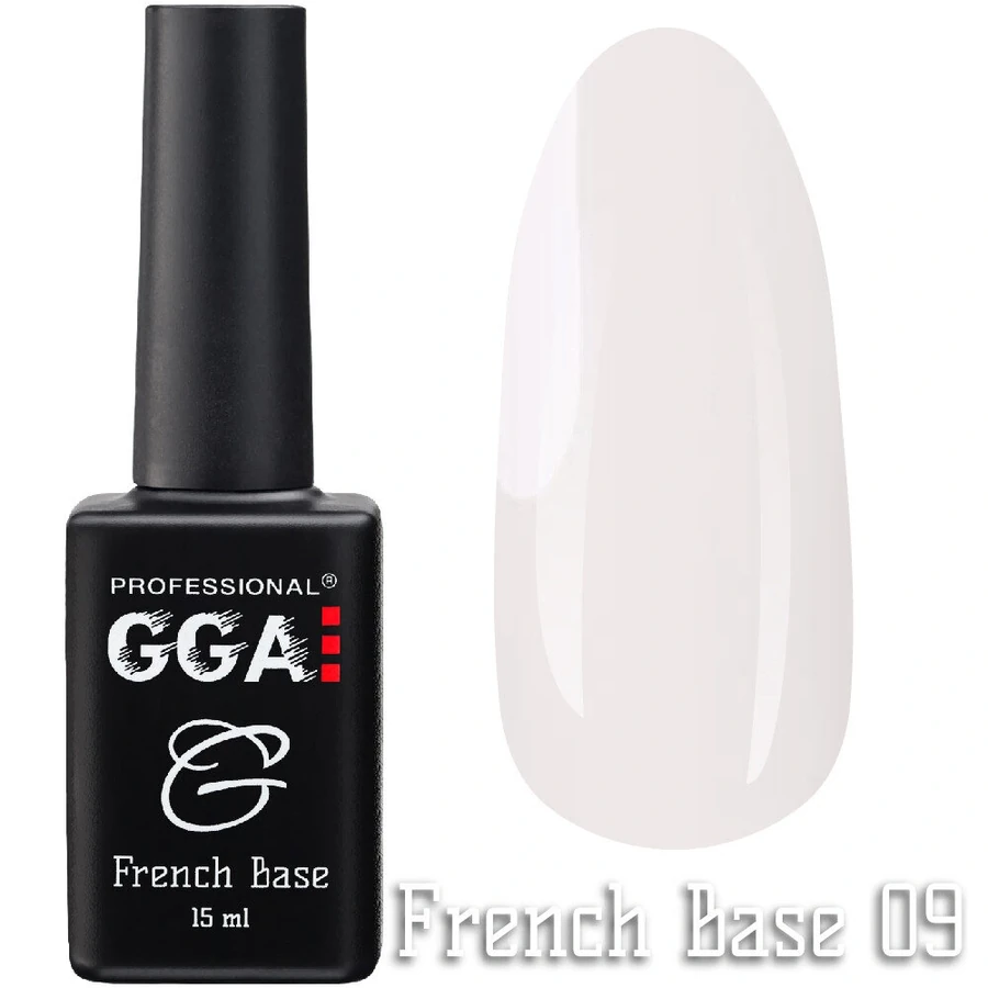 Френч каучукова база GGA Professional French Base 009 білий, емаль 15 мл