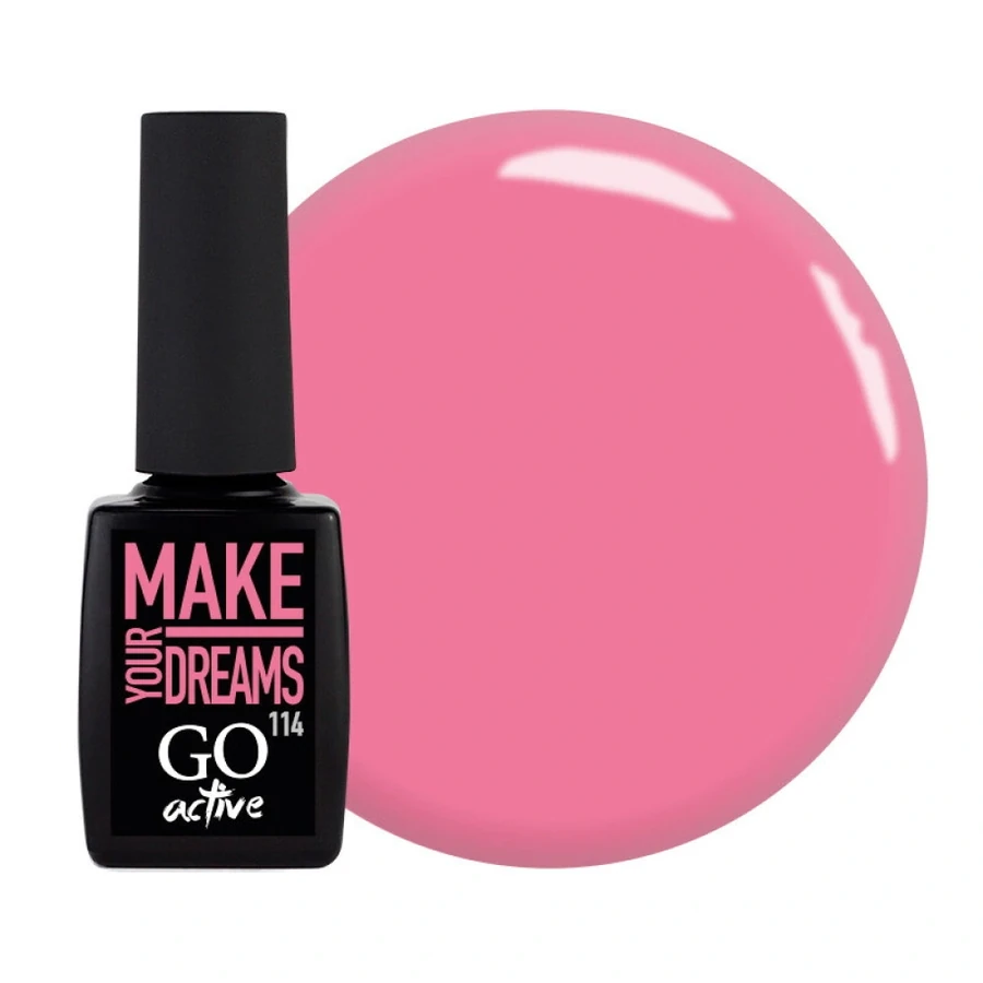 Гель-лак GO Active Gel Polish 114 м`який рожевий, емаль 10 мл