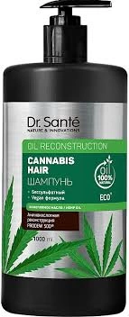 Шампунь для волосся з маслом коноплі Реконструкція Dr.Sante Cannabis Hair Shampoo 1000 мл