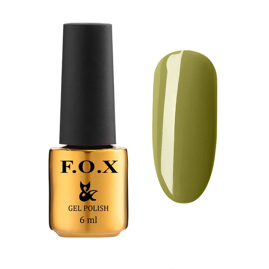 Гель-лак FOX Gel-Polish Euphoria 604 оливковий, світло-зелений, емаль 6 мл