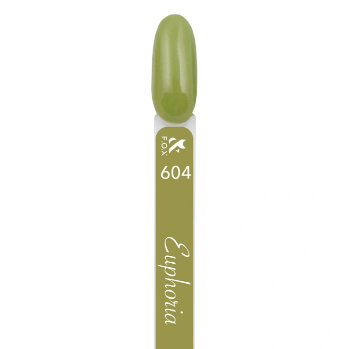 Гель-лак FOX Gel-Polish Euphoria 604 оливковий, світло-зелений, емаль 6 мл