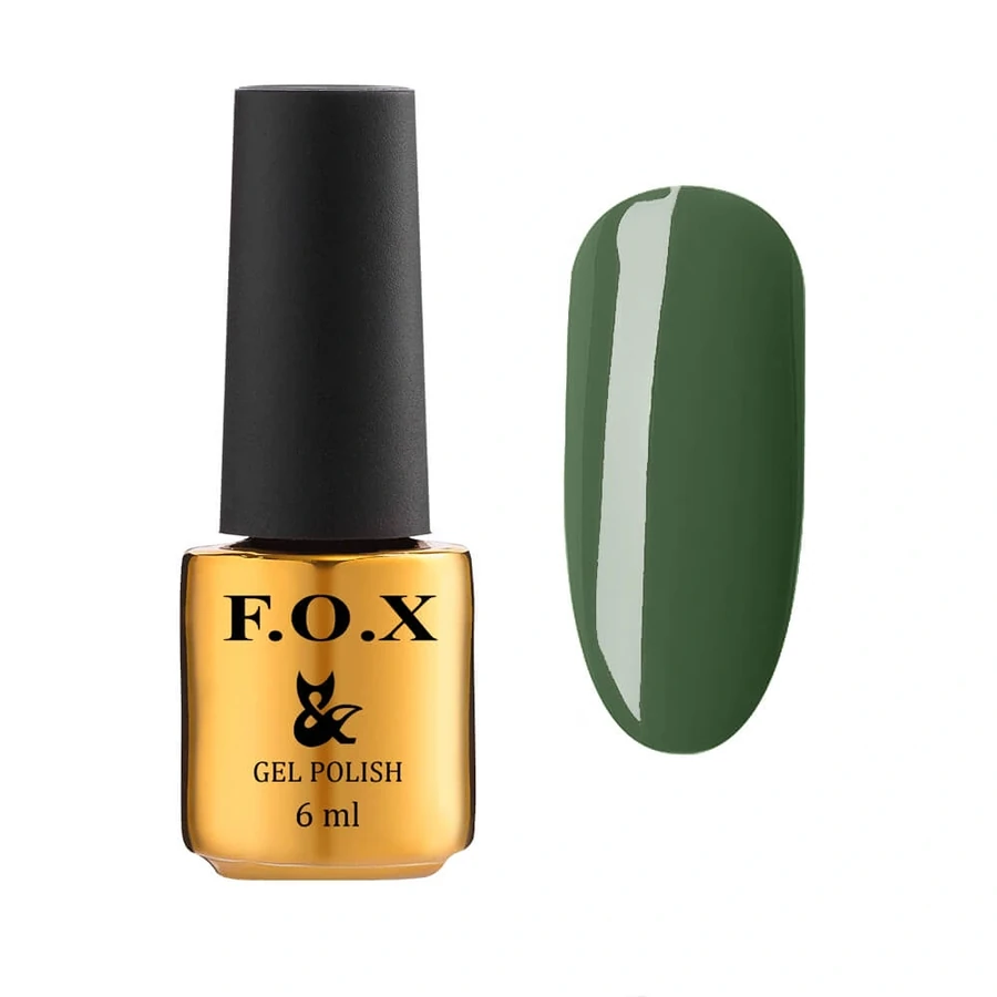 Гель-лак FOX Gel-Polish Euphoria 605 хакі, зелений, емаль 6 мл