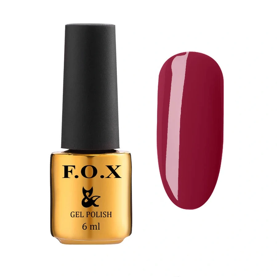 Гель-лак FOX Gel-Polish Euphoria 606 марсала, червоно-малиновий, емаль 6 мл