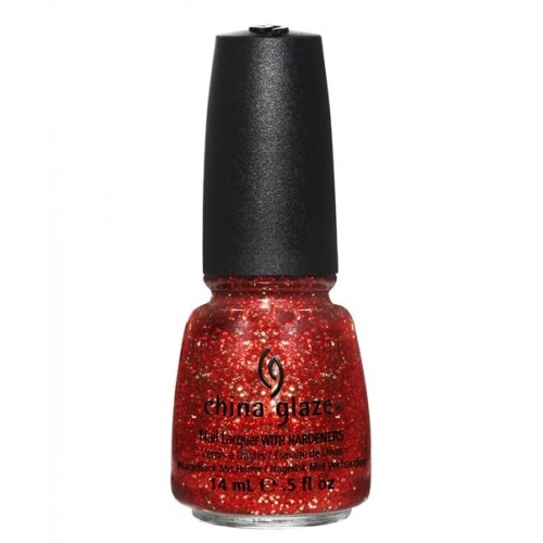 Лак China Glaze Pure Joy вогненно-червоний блиск із частинками золота 14 мл