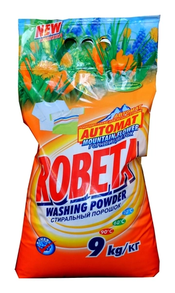 Безфосфатний пральний порошок Гірські квіти Elfa Pharm ROBETA Washing Powder Automat Mountain Flowers 9 кг