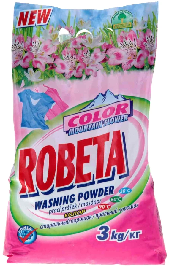 Безфосфатний пральний порошок Гірські квіти Elfa Pharm ROBETA Washing Powder Color Mountain Flowers 3 кг