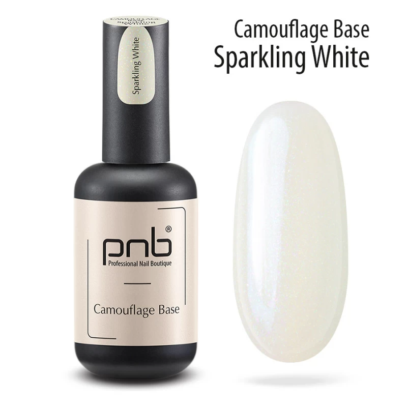 Камуфлююча каучукова база PNB Camouflage Base Sparkling White іскриста біла 17 мл