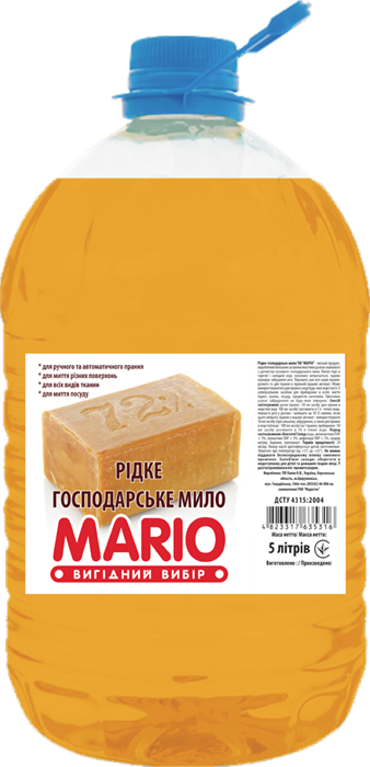 Рідке мило Маротех Господарське мило MARIO 5л