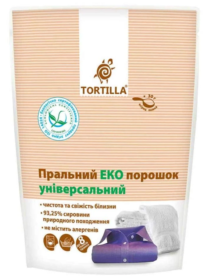 Порошок для прання універсальний Tortilla Пральний порошок універсальний Еко 400 г
