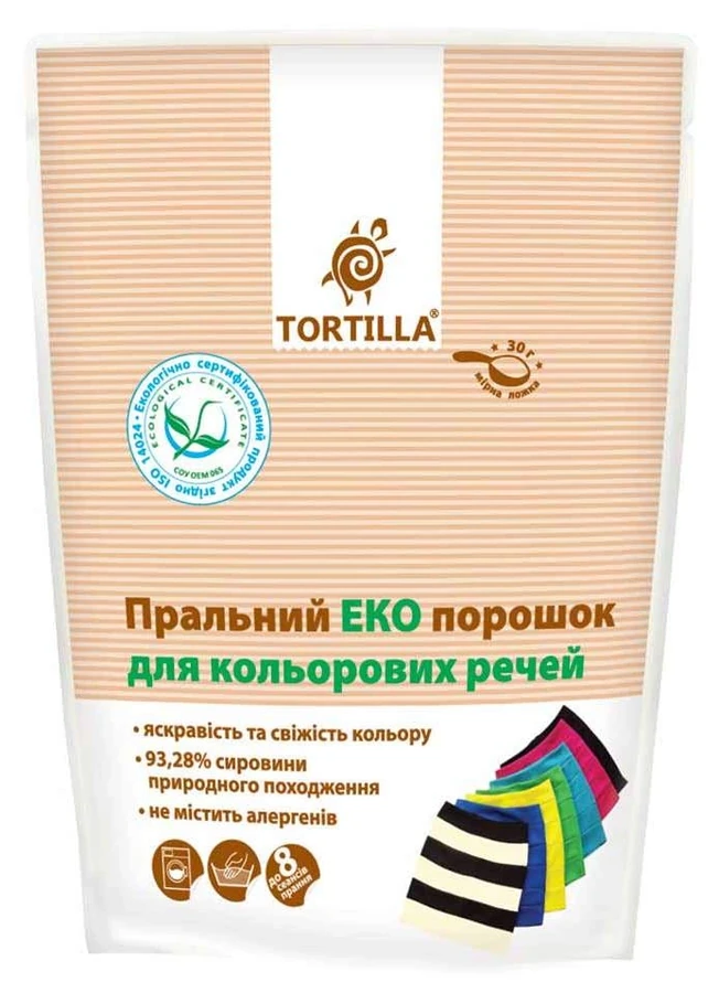 Порошок для прання Tortilla Пральний порошок для кольорових речей Еко 400г